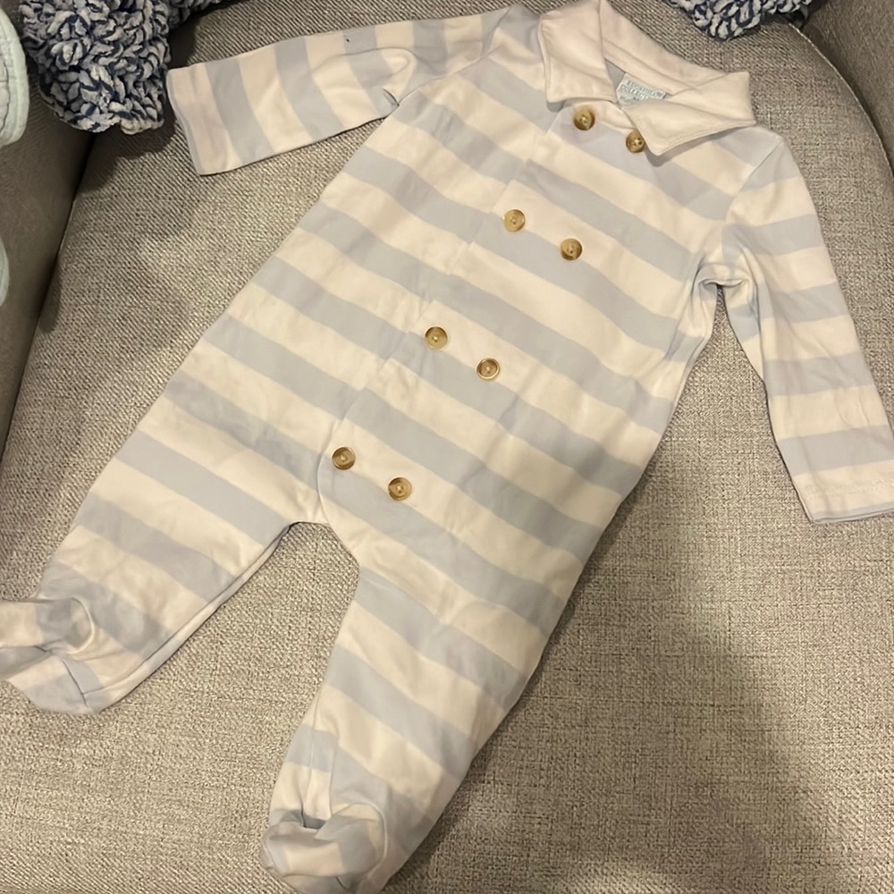 Edgehill Collection Collar Stripe Onesie NB
